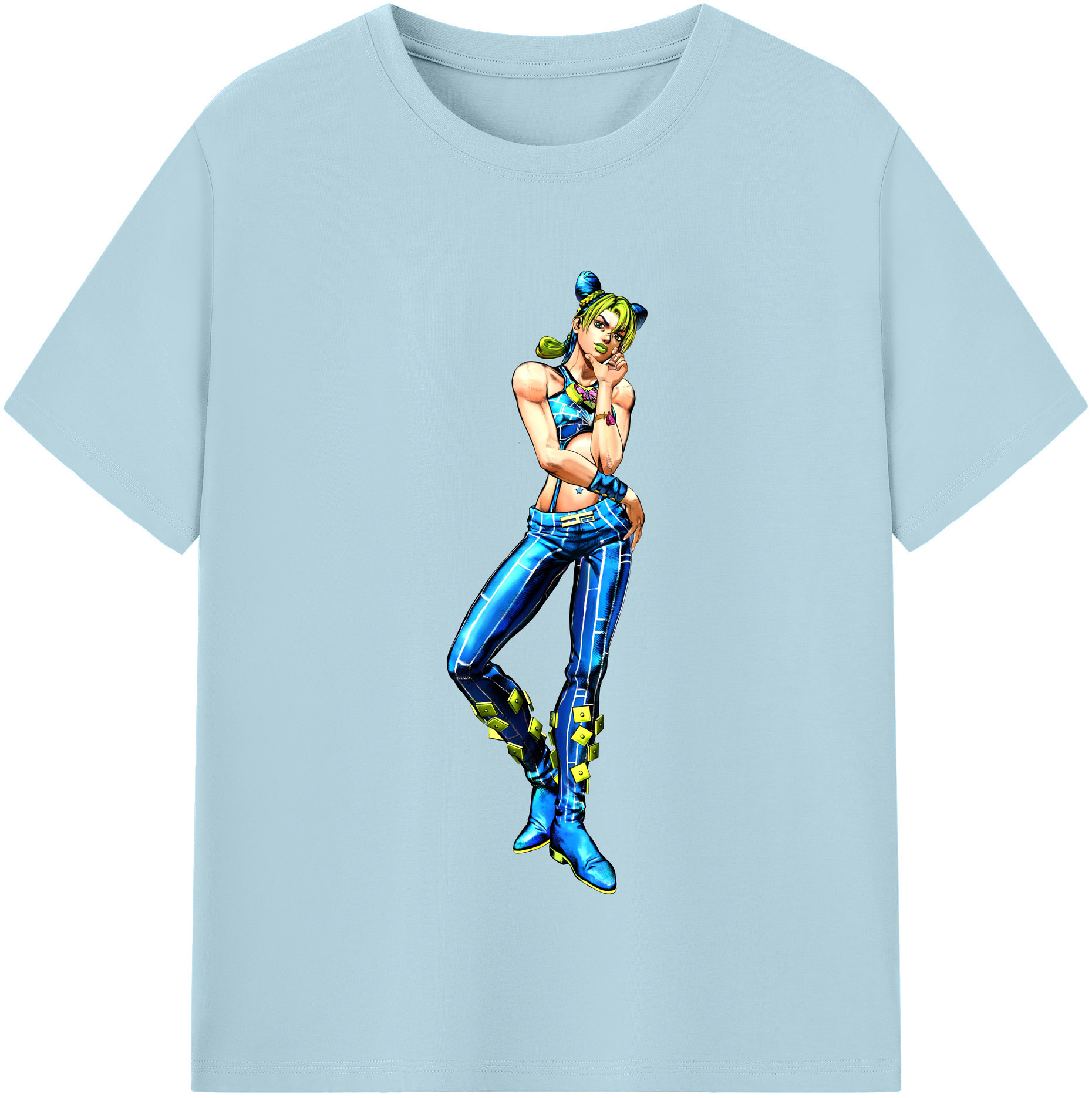 （画像用） "ジョジョの奇妙な冒険 くうじょう ジョリーン JoJo's Bizarre Adventure Jolyne Cujoh " 綿100％半袖Tシャツ（フロントプリント）